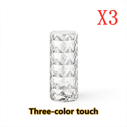 Nordic Crystal USB Table Lamp - Touch Dimming Night Light Decor